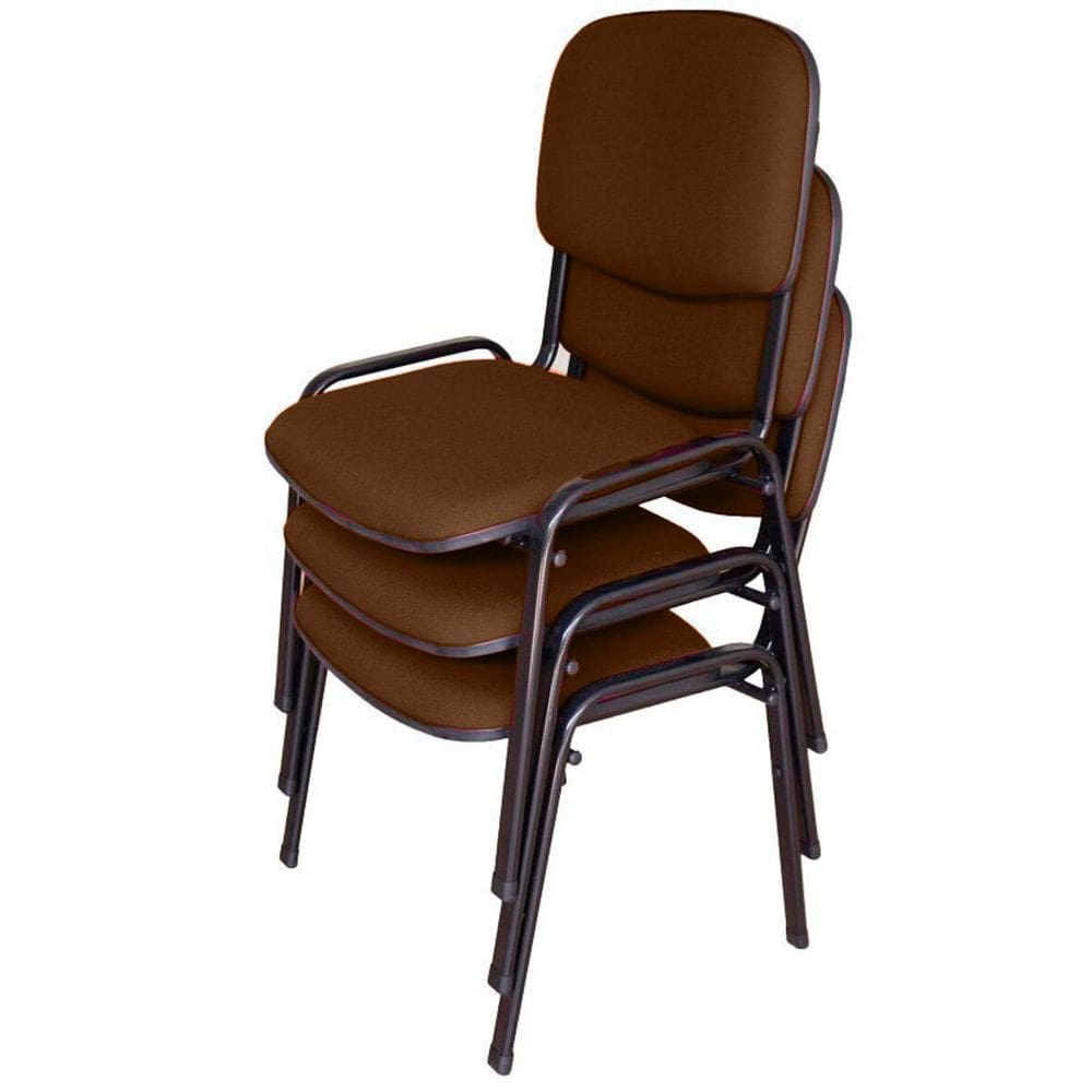 03 Cadeiras para Auditórios Linha Hotel Auditório Marrom
