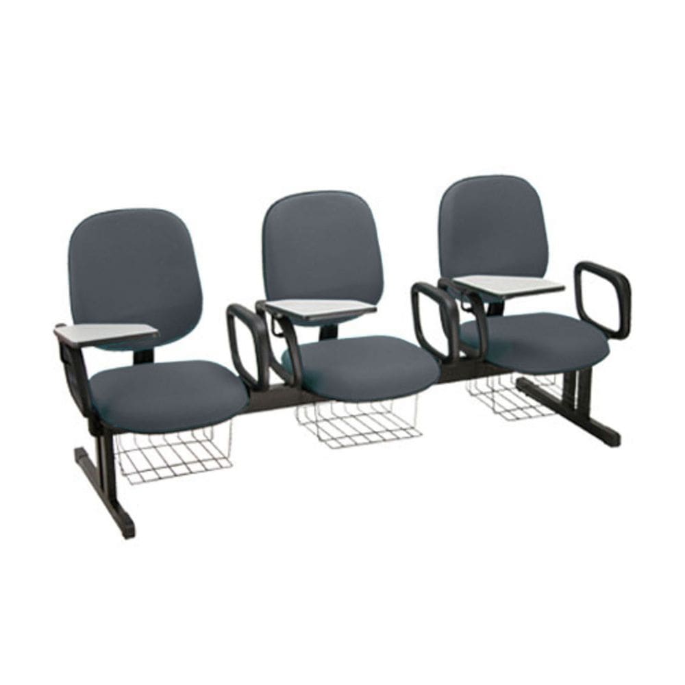 Cadeira Escolar em longarina para Escolas Linha Uno Cinza