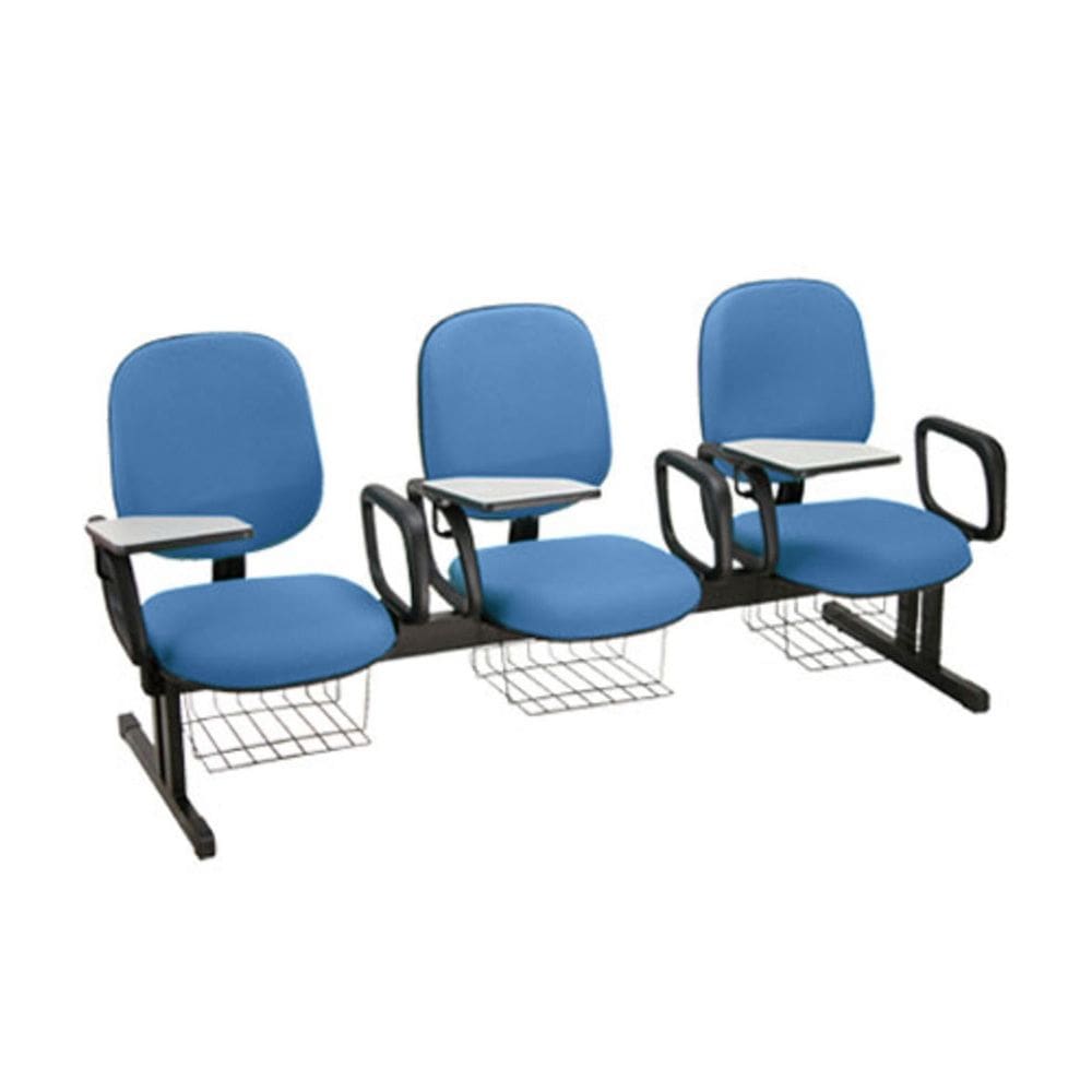 Cadeira Escolar em longarina para Escolas Linha Uno Azul