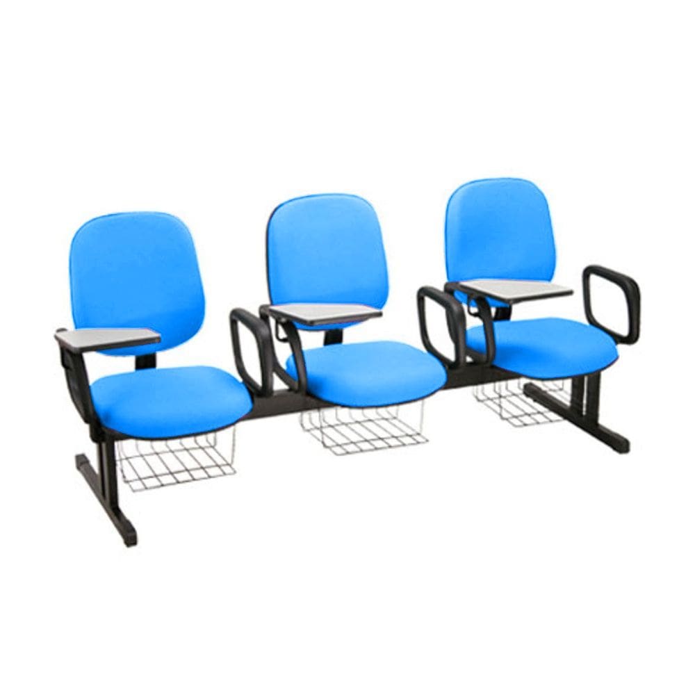 Cadeira Escolar em longarina para Escolas Linha Uno Azul