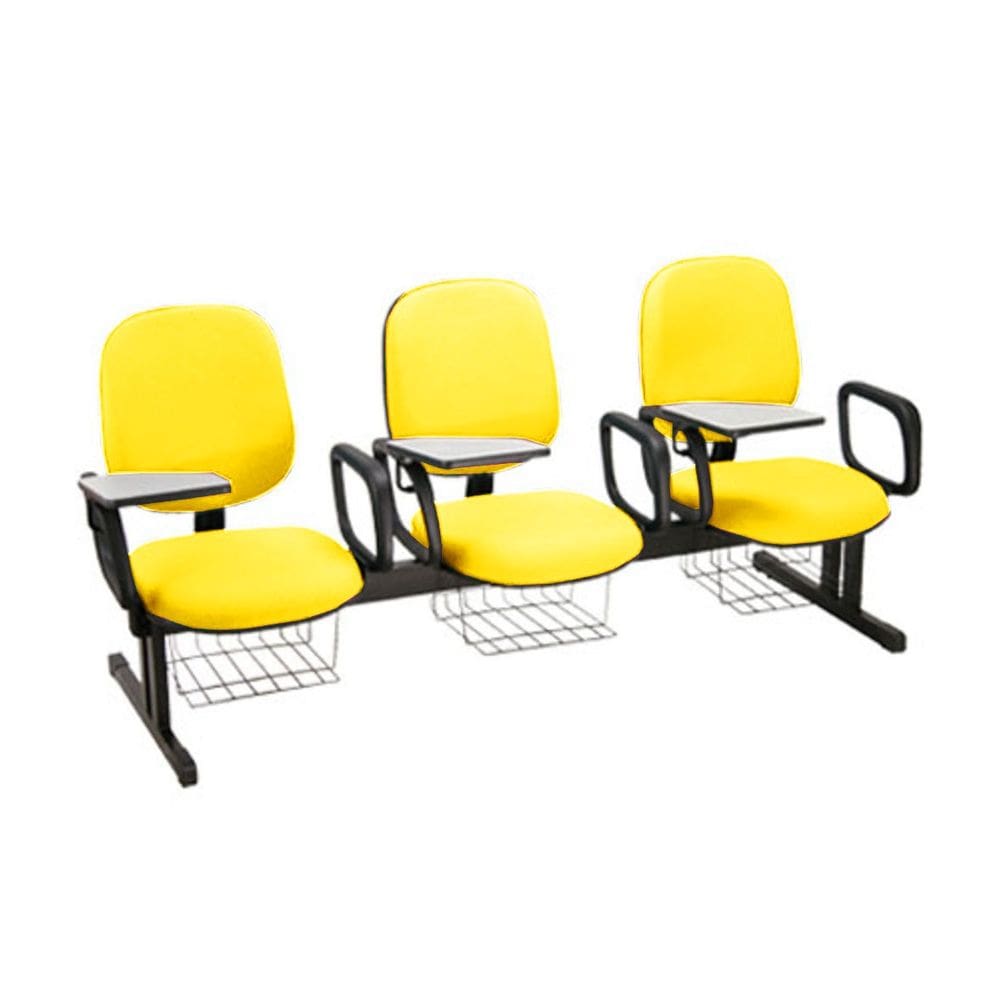 Cadeira Escolar em longarina para Escolas Linha Uno Amarelo