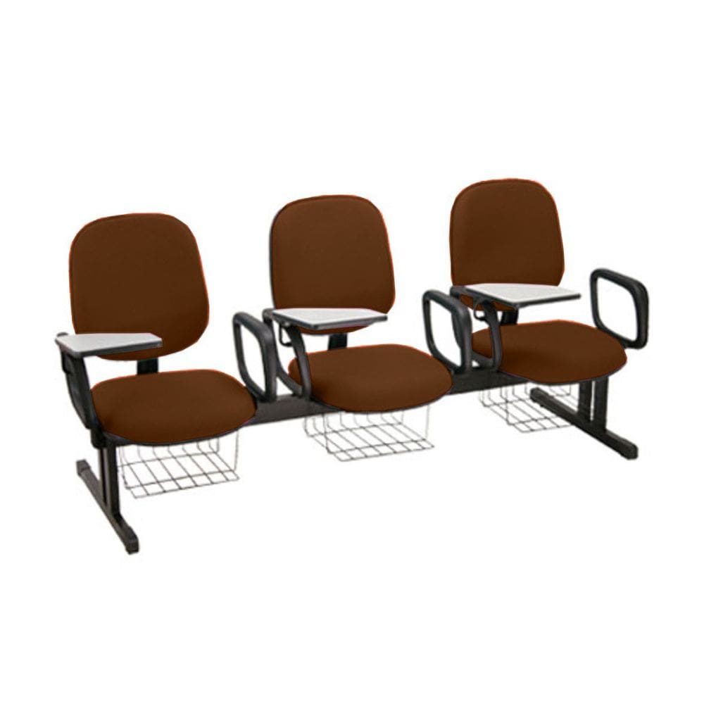 Cadeira Escolar em longarina para Escolas Linha Uno Marrom