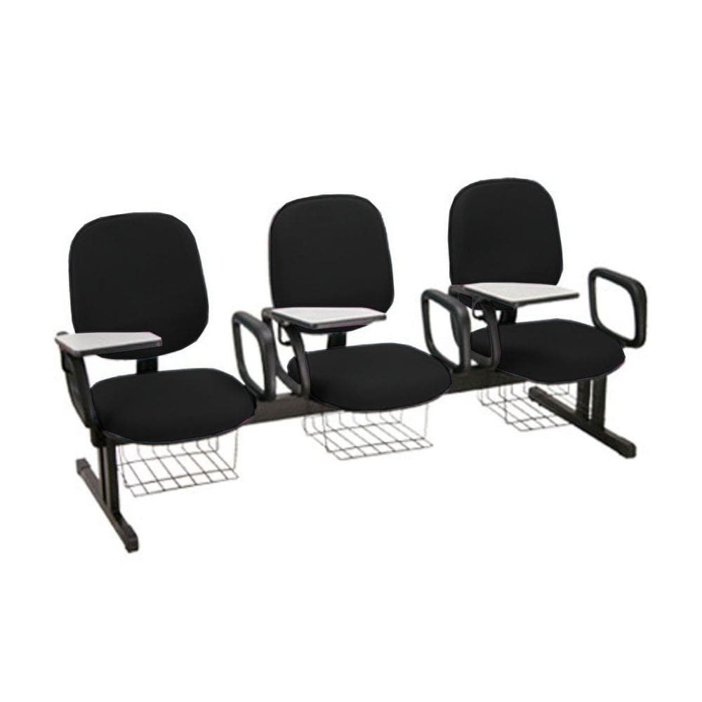 Cadeira Escolar em longarina para Escolas Linha Uno Preto