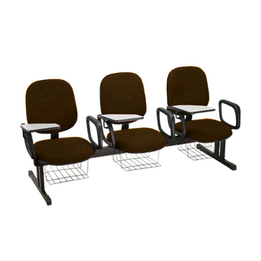 Cadeira Escolar em longarina para Escolas Linha Uno Marrom