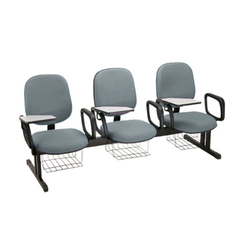 Cadeira Escolar em longarina para Escolas Linha Uno Cinza