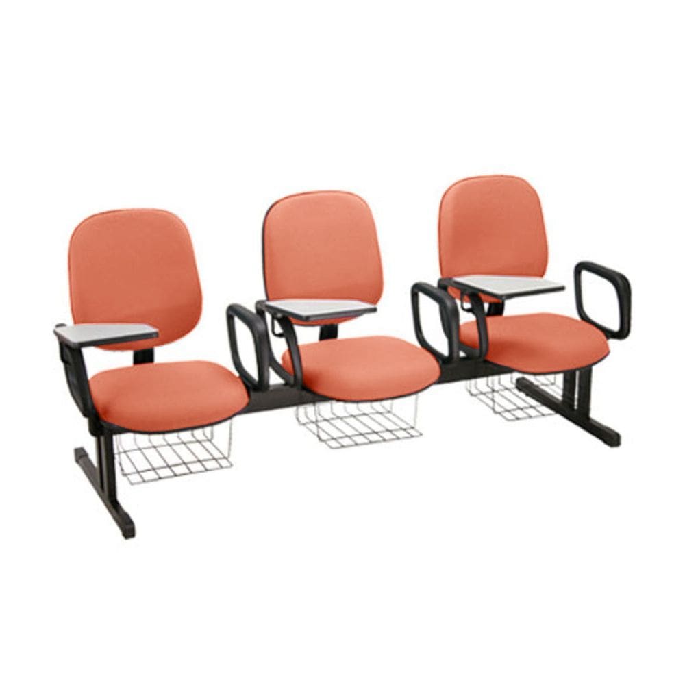 Cadeira Escolar em longarina para Escolas Linha Uno Vermelho