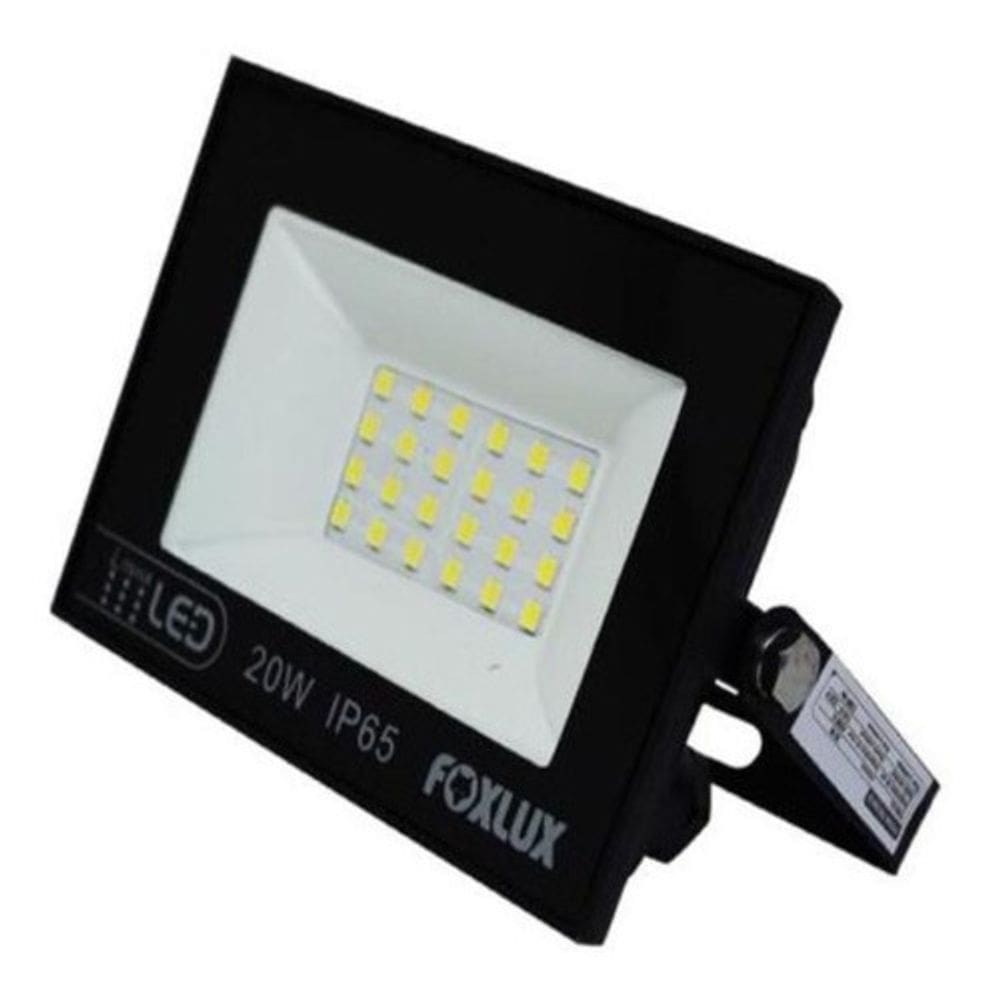 Refletor Led 20W 6500K Preto Bivolt Foxlux