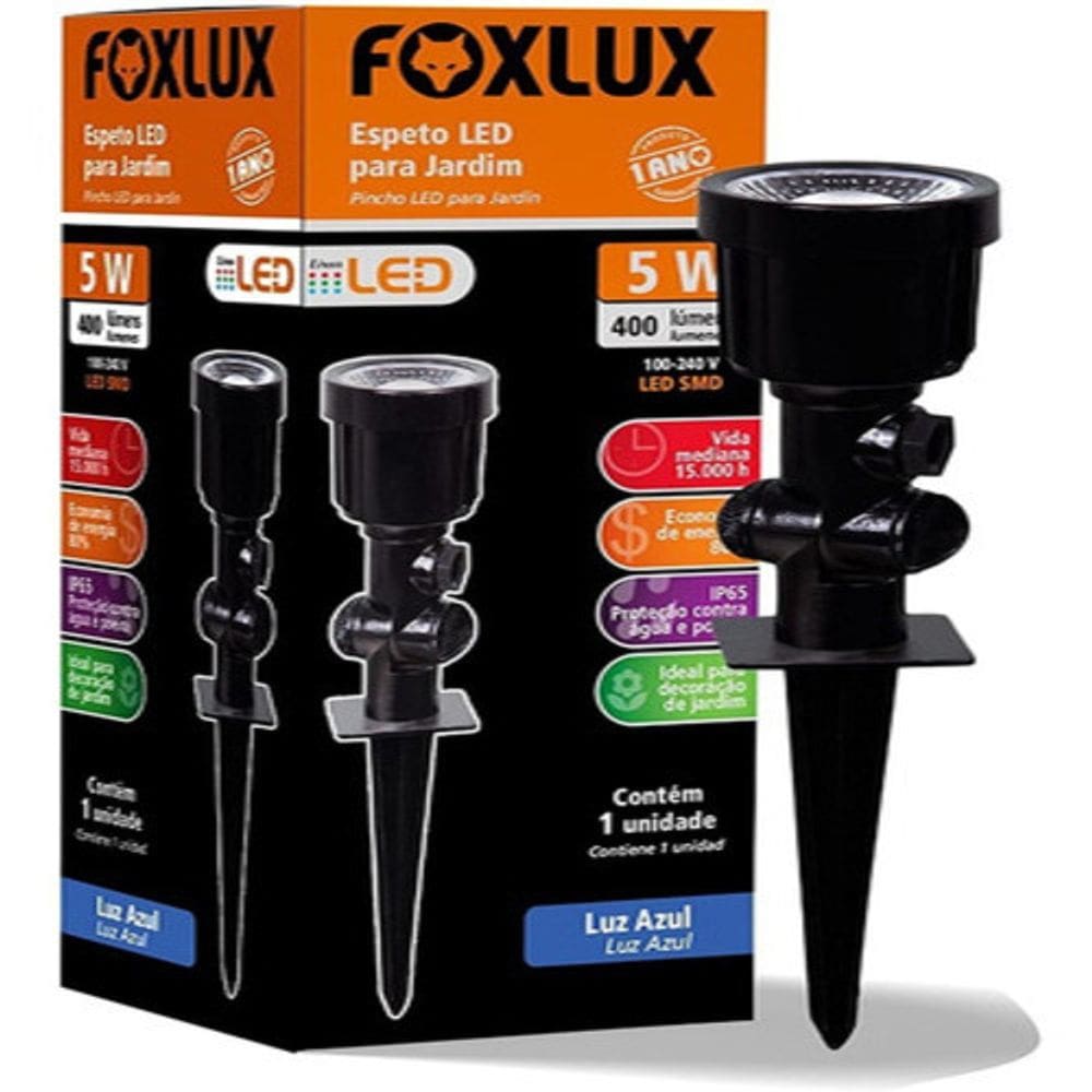Espeto Led para Jardim 5W Azul Bivolt Foxlux