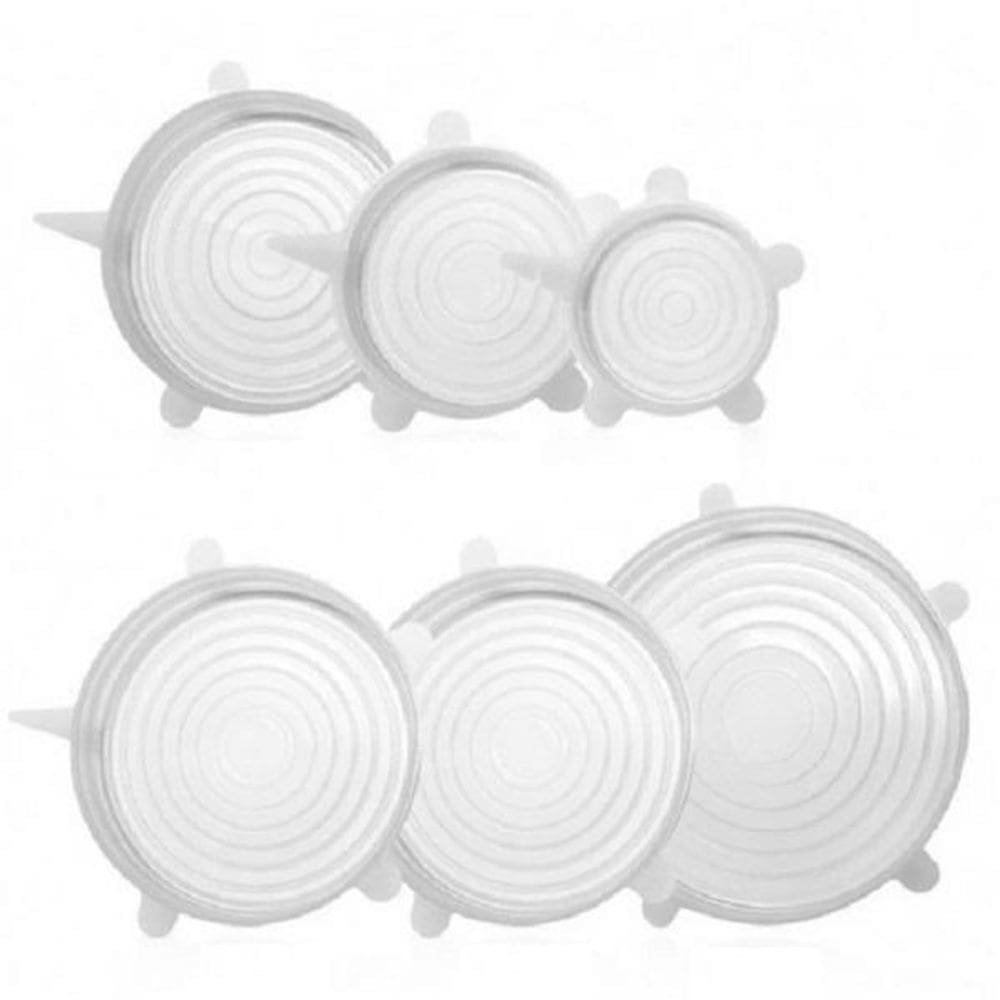 Jogo Com 6 Tampas De Silicone Flexível