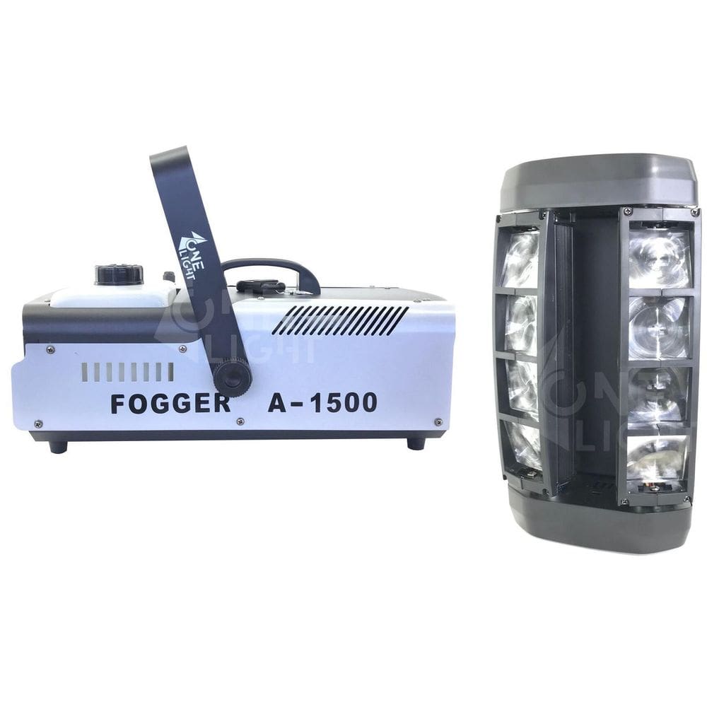 Kit 2 Mini Moving Spider Beam + Fumaça 1500W Briwax Bx-352