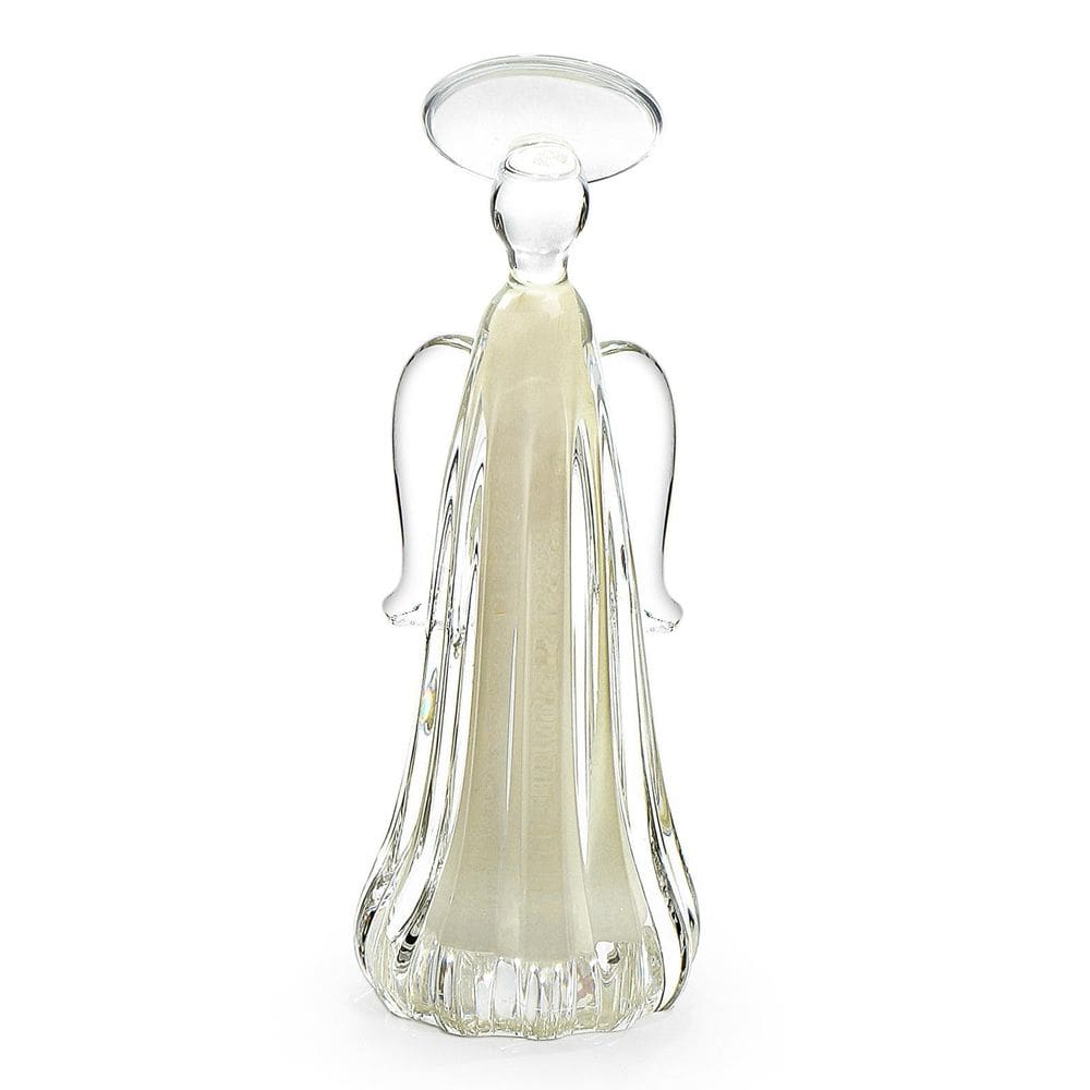 Anjo Em Cristal Murano Pérola São Marcos 28cm