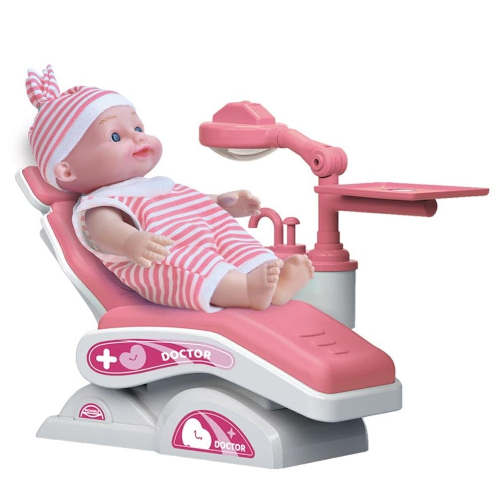 Boneca Doutora Infantil Dentista Cadeira Ajustável Acessório