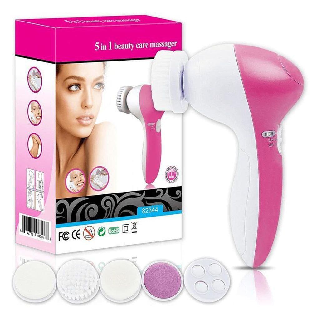 Escova Facial Elétrica Esfoliante 5 Acessórios