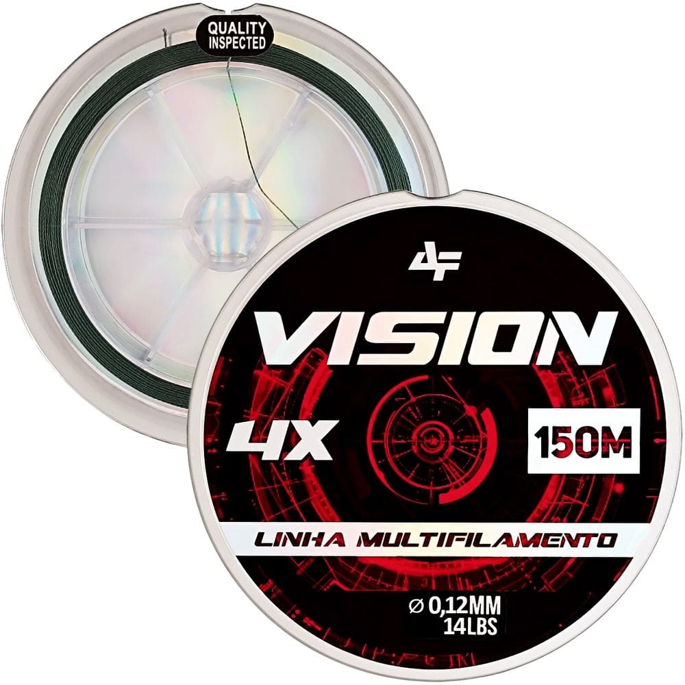 Linha de Pesca Multifilamento Vision 4X Albatroz Fishing 150 Metros 0,12mm Diâmetro 14 Libras Verde Dark Green