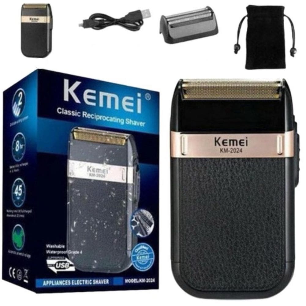 Shaver Kemei 2024 Profissional Sem Fio