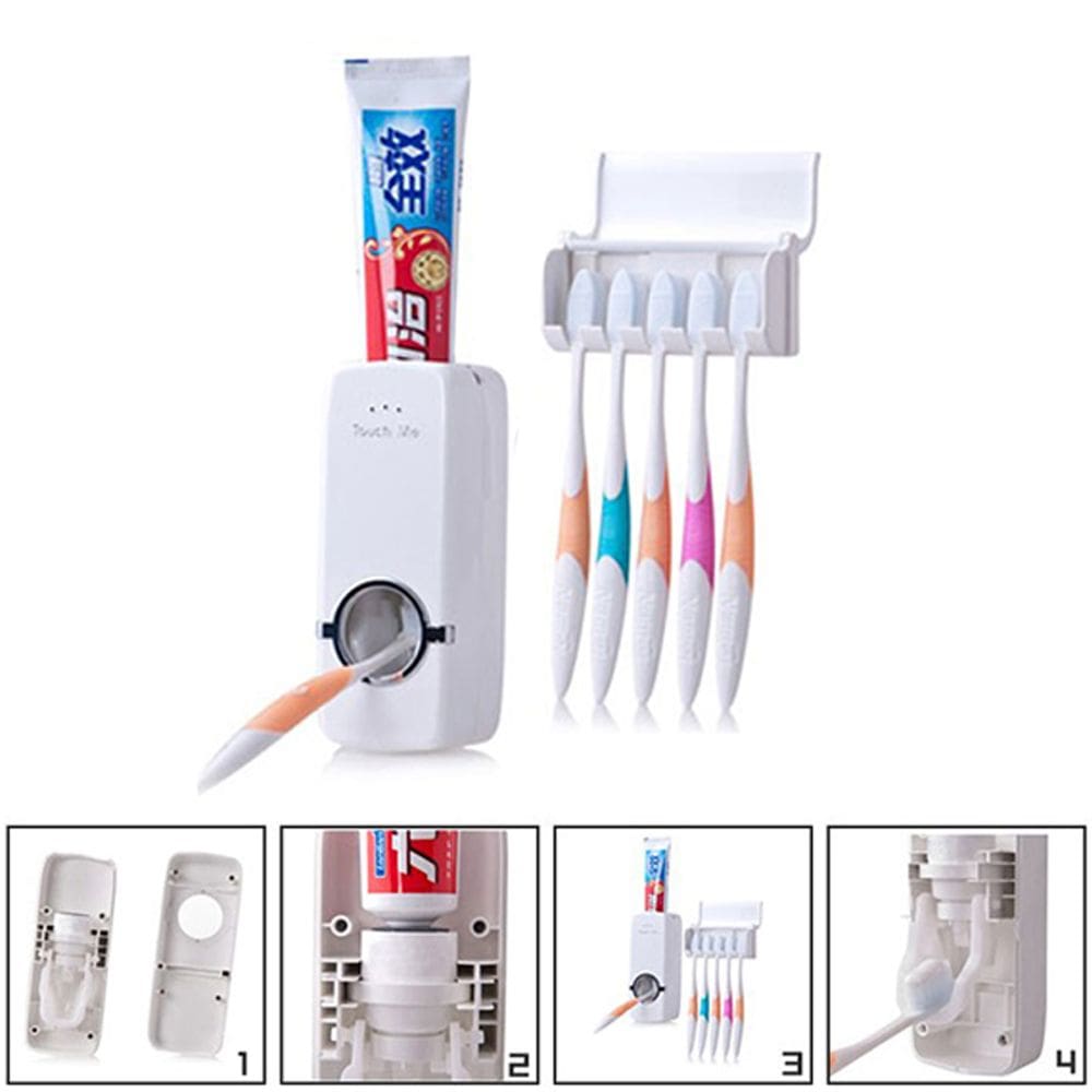 Dispender automático suporte pasta de dente e escovas