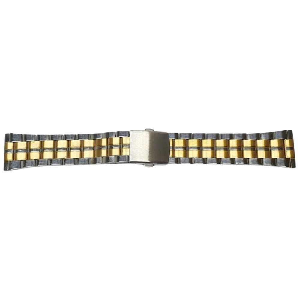 Pulseira De Aço Para Relógio Reta Bicolor- Mista 24Mm