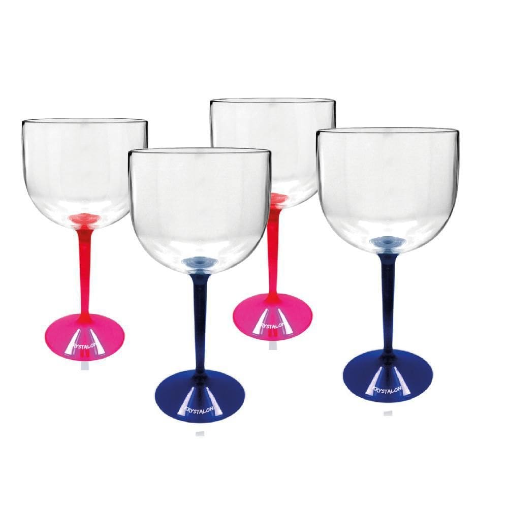 Kit 4 Taças Gin Bicolor Rosa E Azul Acrílico Ps