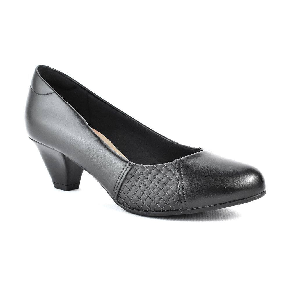 Sapato Modare Casual Joanetes Salto Grosso Baixo Feminino preto 319034