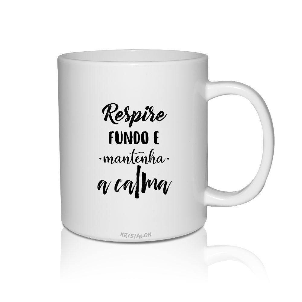 Caneca Branca Personalizada Para Home Office Manter A Calma