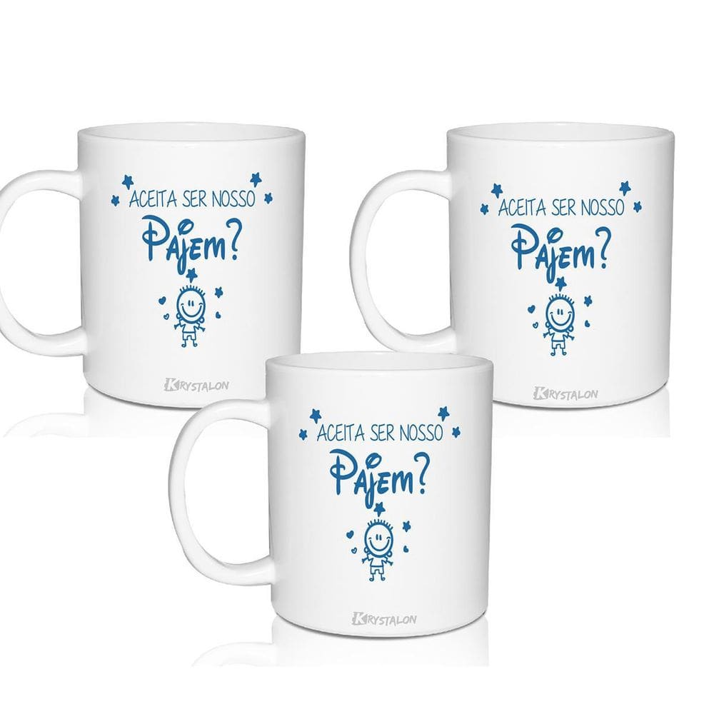 Kit 3 Canecas Convite Personalizado Daminha