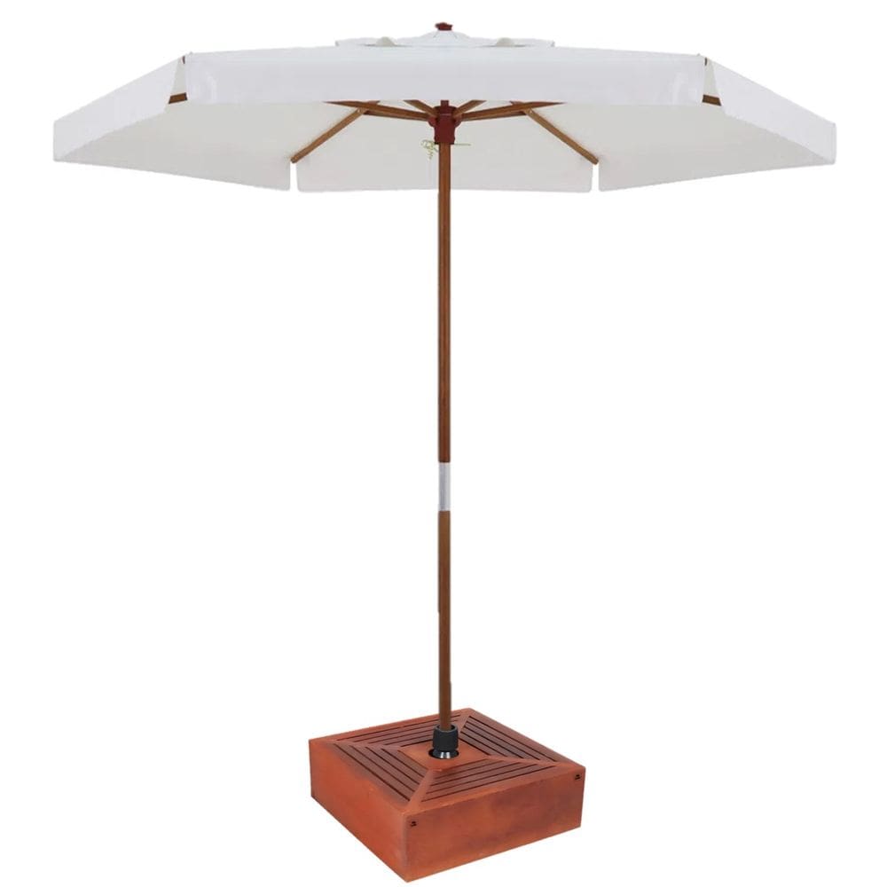 Kit Ombrelone Madeira 2,4m Xangri-lá Bagum Branco com Base Revestida - Belfix