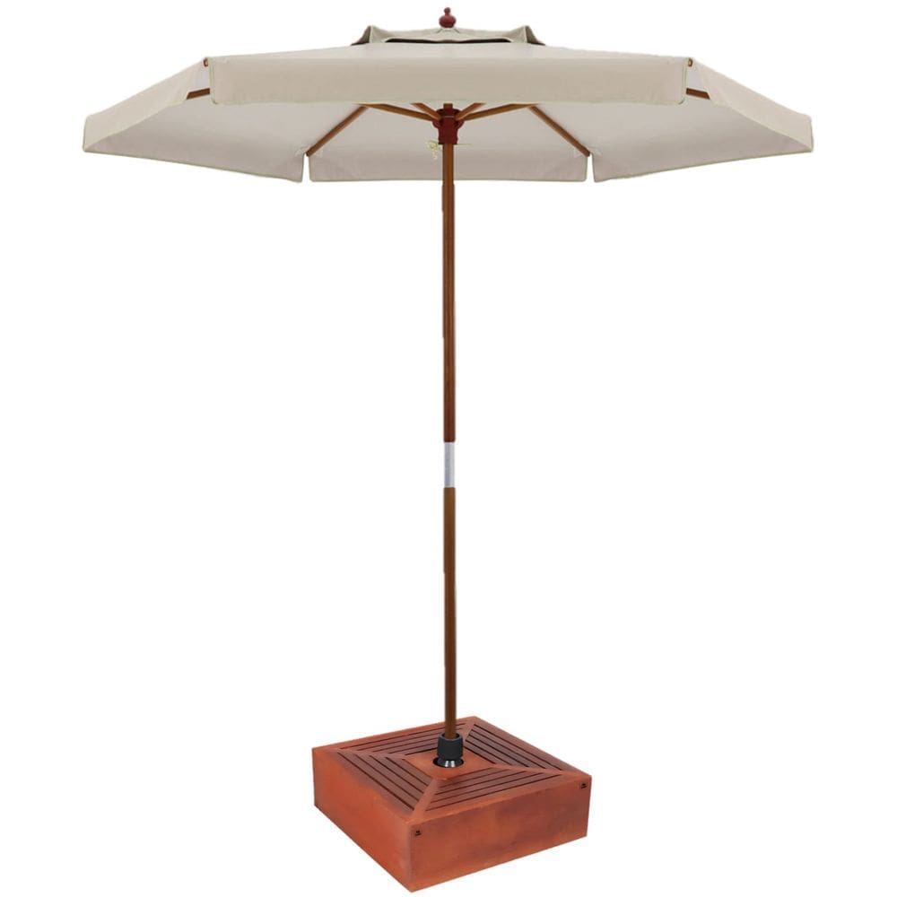 Kit Ombrelone Madeira 2,4m Xangri-lá Bagum Bege com Base Revestida - Belfix