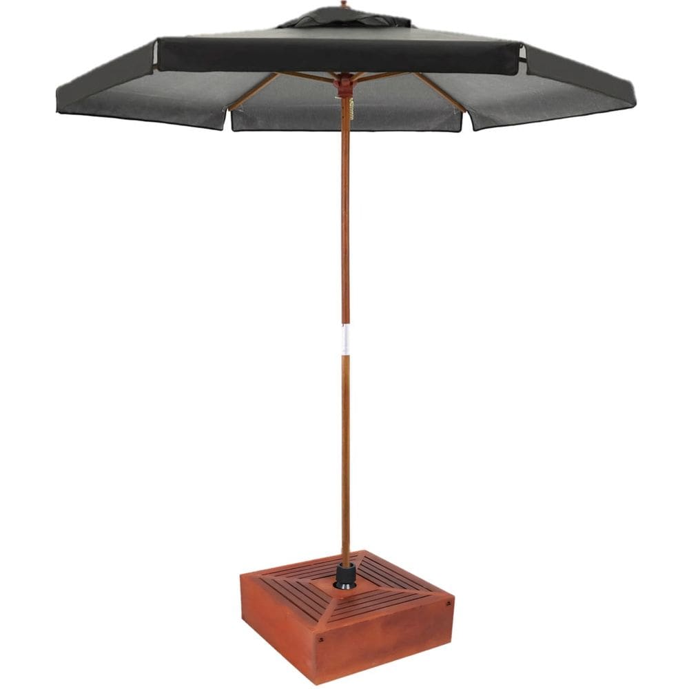 Kit Ombrelone Madeira 2,4m Xangri-lá Bagum Marrom com Base Revestida - Belfix