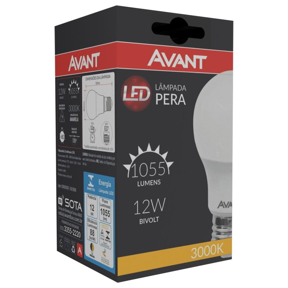 Lâmpada Led 12W Avant Amarela Bivolt