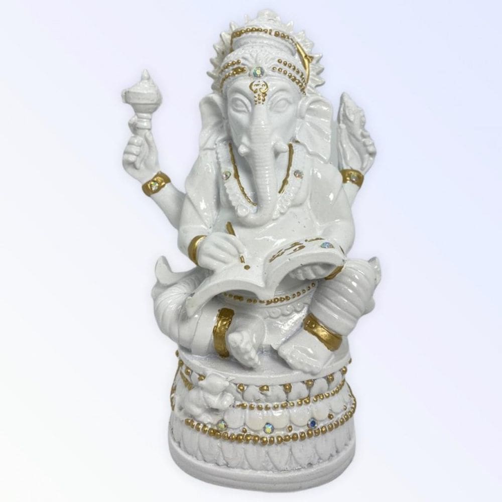 Ganesha Livro Sabedoria em Resina 17 cm - Escolha a Cor