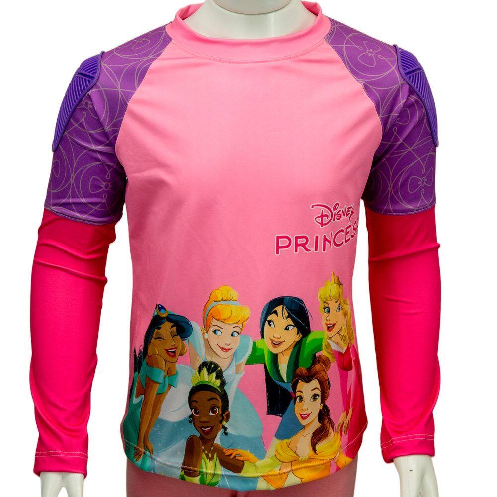 Camiseta de Proteção Esportiva Juvenil Gola Redonda UV 50+ Princesas Nathor