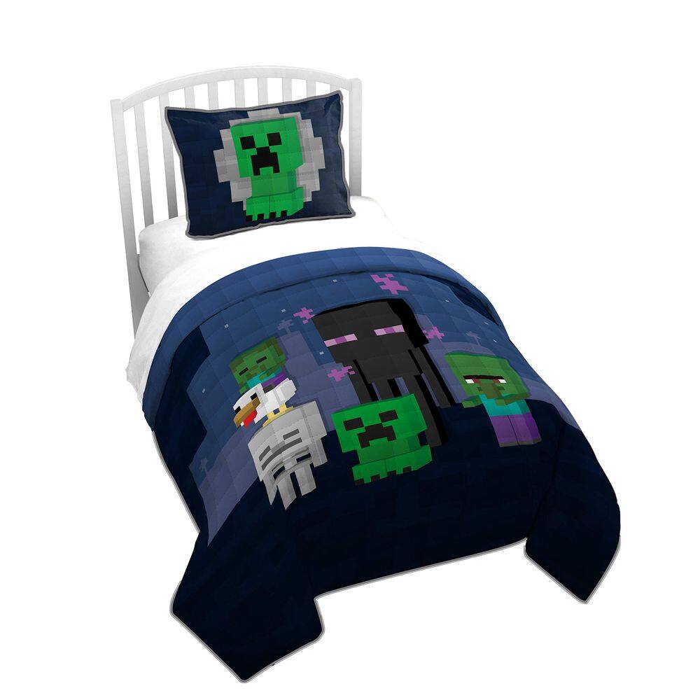Conjunto Quilt & Sham Jay Franco Minecraft Bad Night Full/Queen