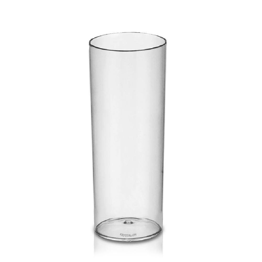Kit 4 Copos Tubo 300 Ml Em Acrílico Poliestireno