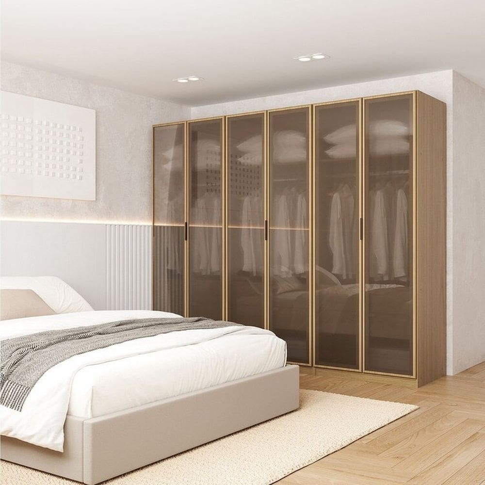 Guarda-Roupa Modulado 3 Peças 6 Portas Jade Cabecasa Madeiramadeira Avelã