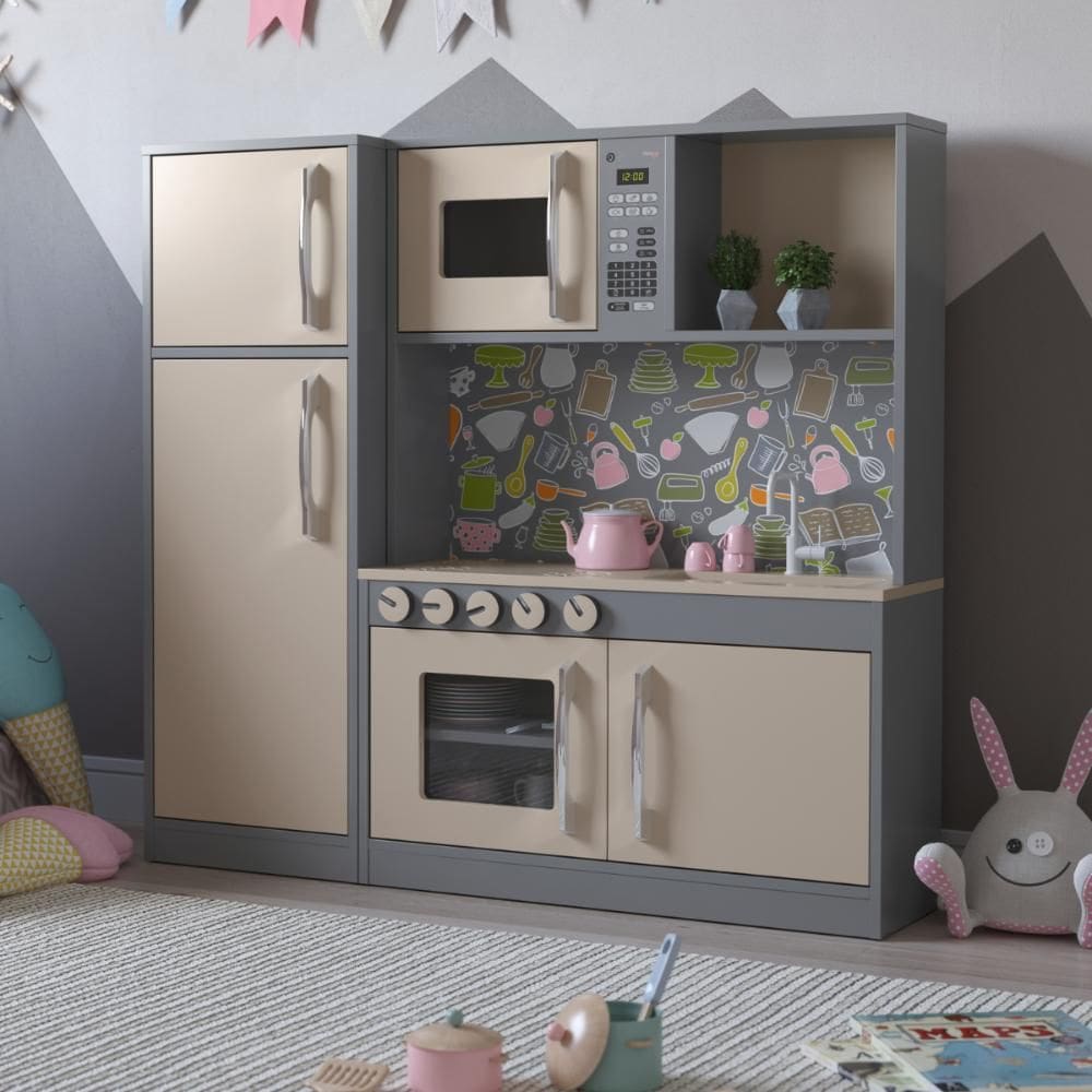 Cozinha Brinquedo Infantil com Refrigerador Lima Cinza