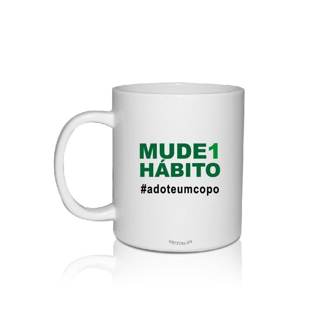Kit 2 Canecas Brancas Personalizada Eco Mude Um Hábito