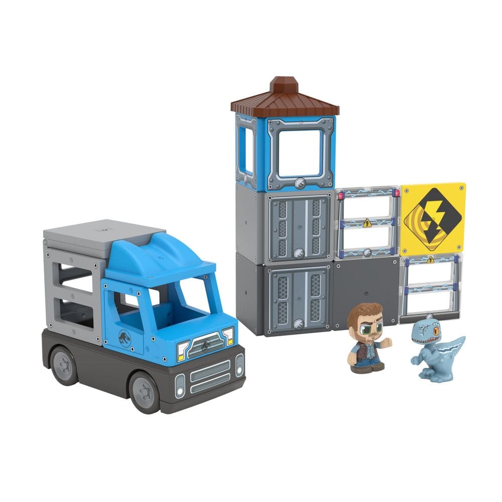 Conjunto de construção de azulejos magnéticos Jurassic World Dino Rescue