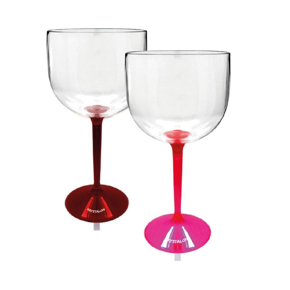Kit 2 Taças Gin Bicolor Vermelho E Rosa Acrílico Ps