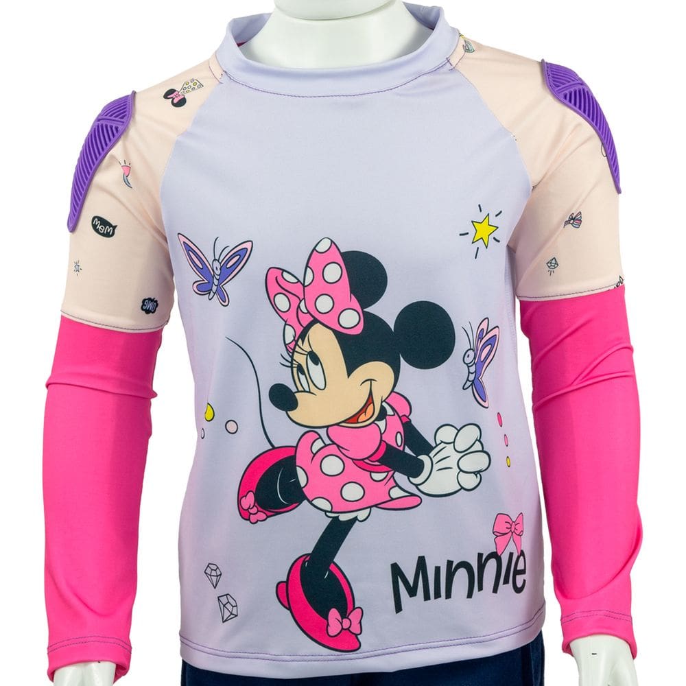Camiseta de Proteção Solar UV 50+ Esportiva Juvenil Gola Redonda Minnie Nathor
