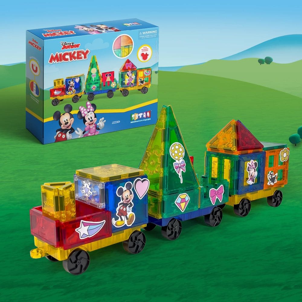 Conjunto de azulejos magnéticos Disney Junior Mickey Train 41 unidades para crianças a partir de 3 anos