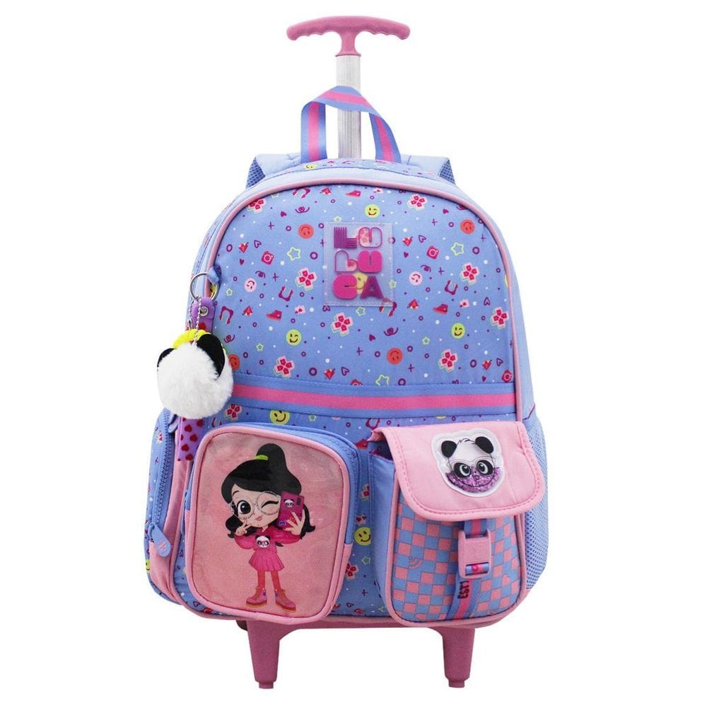 Mochila Escolar De Rodinhas Luluca Youtuber Pandinhas Clio