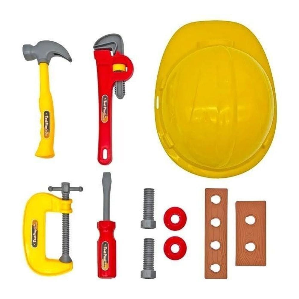 Brinquedo Kit Ferramentas Infantil 11 Peças Capacete Brincar