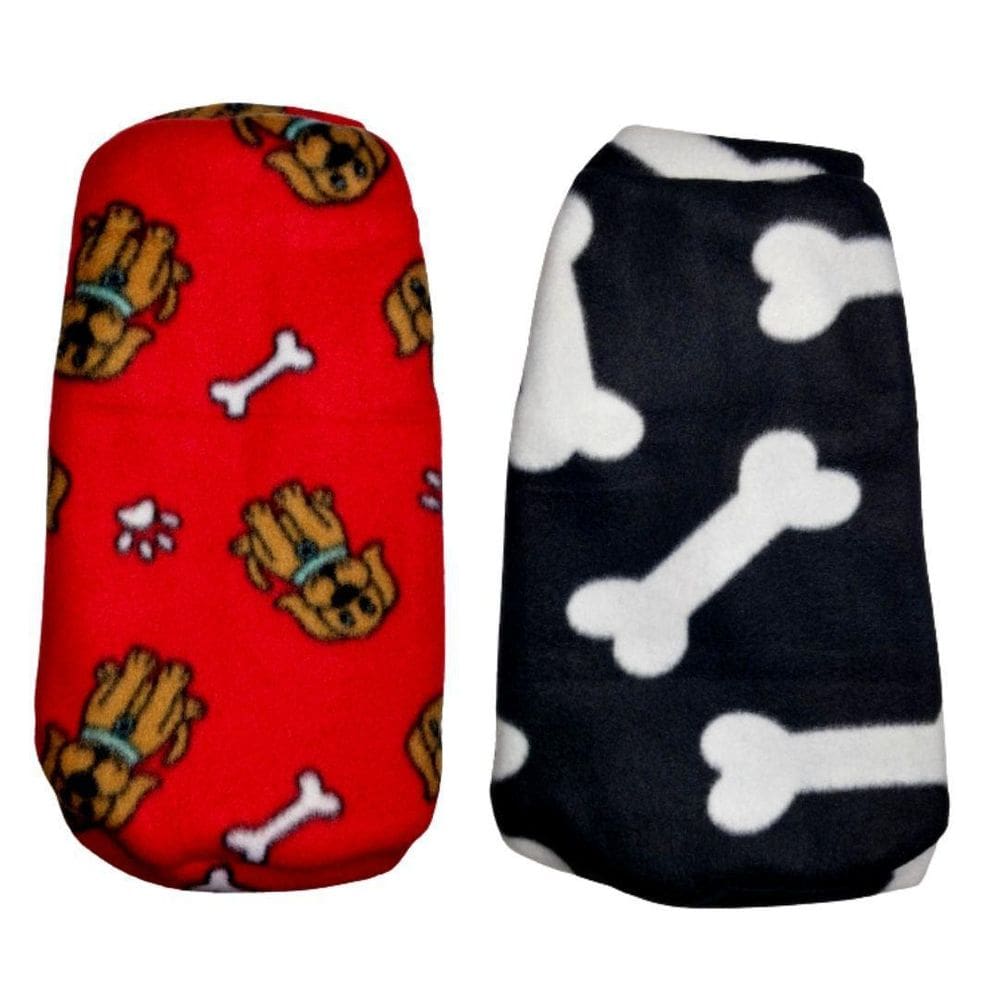 Kit 2 Roupas Cachorros Vermelho/Preto Suéter De Inverno Pp