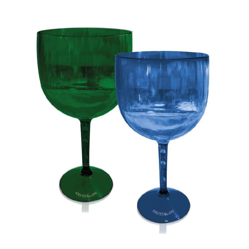 Kit 2 Taças Gin Verde E Azul Translúcido Acrílico Ps