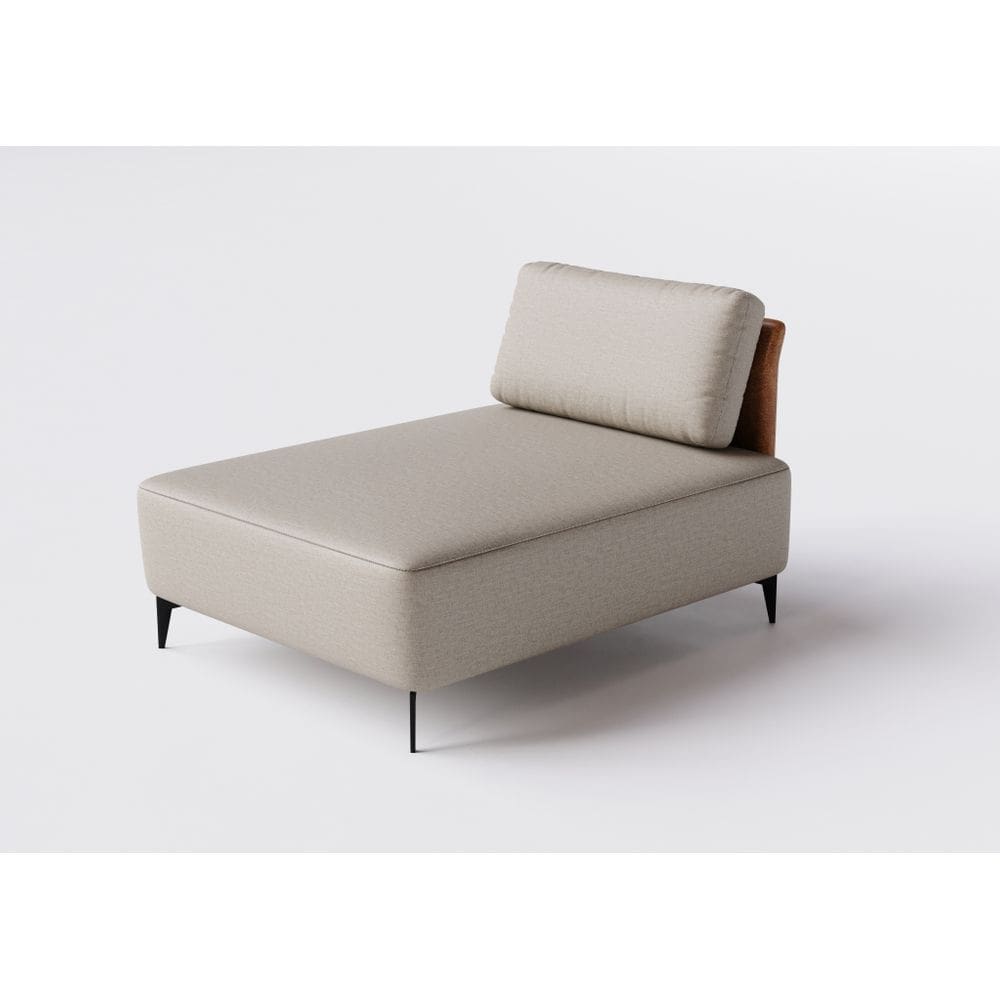 Sofá Dream Box Moderno Chaise 80cm Bege com Courino Terracota - Rede Móveis
