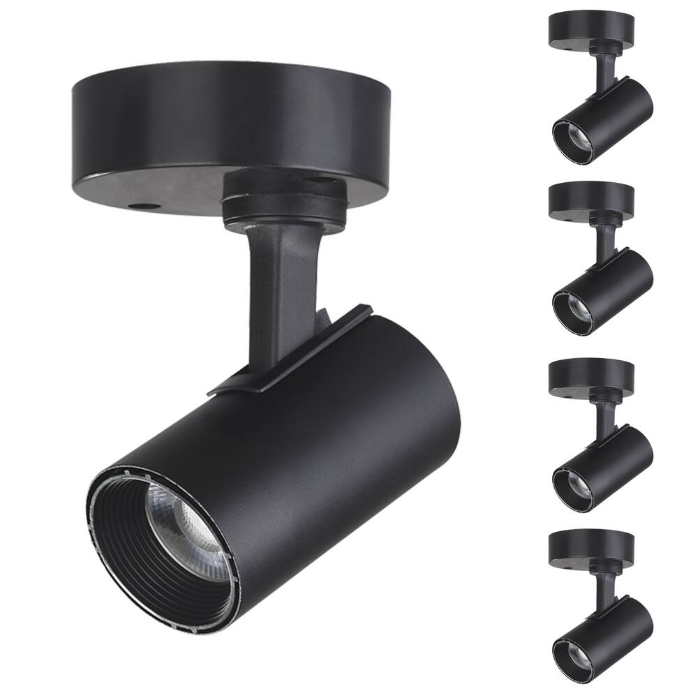 5 Spot Direcionável Sobrepor 12w Preto Bivolt 6500k Foxlux