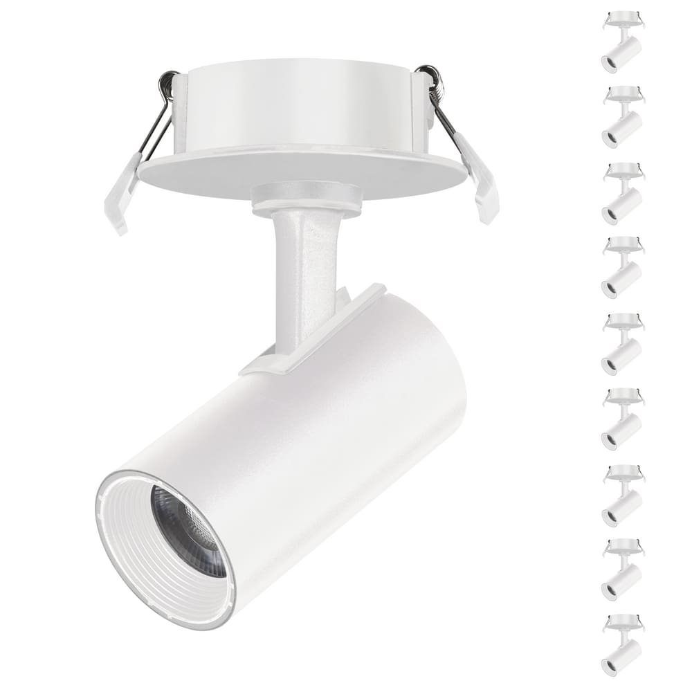10 Spot Direcionável Embutir 7w Branco Bivolt 3000k Foxlux
