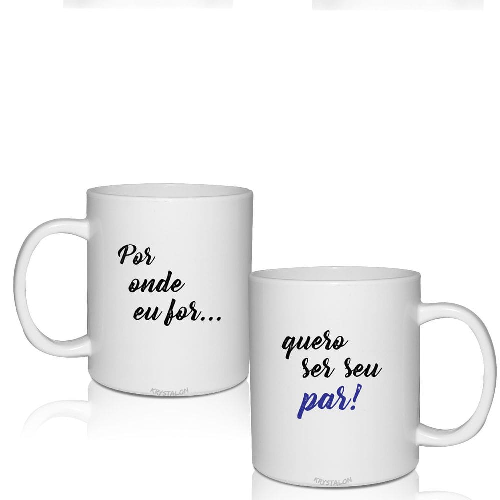 Kit 2 Canecas Brancas Personalizadas Frases De Amor