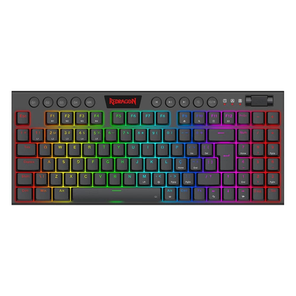 Teclado Gamer Redragon YI TKL Preto RGB Mecânico Switch Brown - 6728