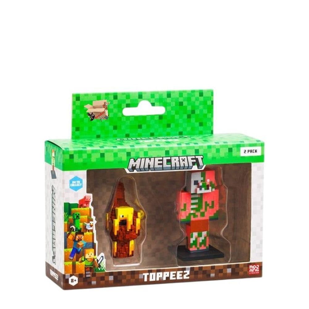 Kit Pack Brinquedo 2 Bonecos Ação Minecraft 3D Colecionáveis